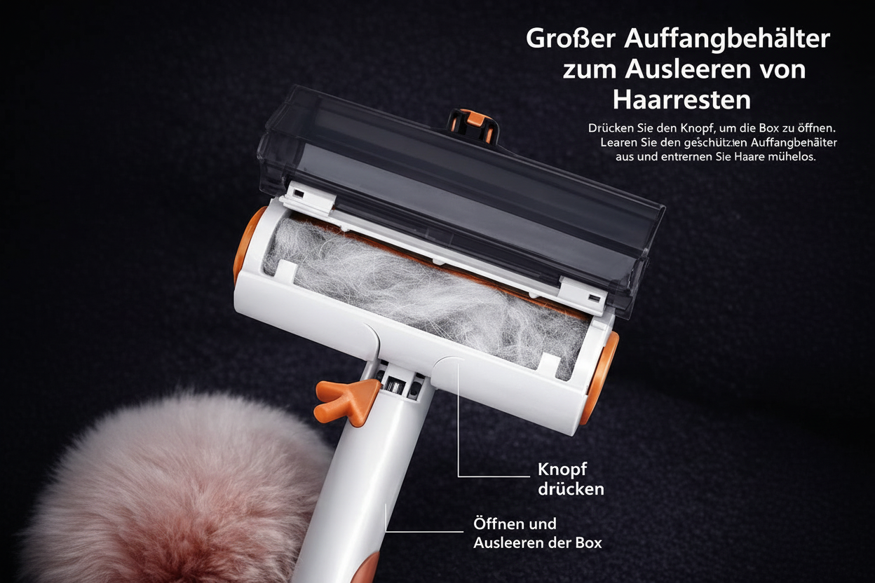 FUSSELFIX® Abwaschbarer Fusselroller – Wiederverwendbar & effektiv gegen Tierhaare